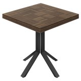 CE | Bistro Tisch | B:T 70 x 70 cm | H 78 cm | Walnuß | Gestell: Schwarz