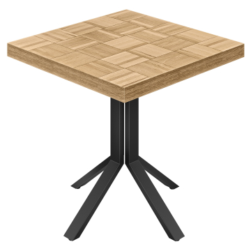 CE | Table de bistro | L:P 80 x 80 cm | H 78 cm | Chêne | Structure : Noir