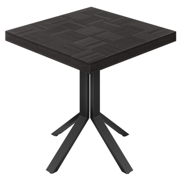 CE | Table de Bistro | L:P 80 x 80 cm | H 78 cm | Noir | Piètement : Noir