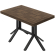 CE | Bistro Tisch | B:T 130 x 80 cm | H 78 cm | Walnuß | Gestell: Schwarz