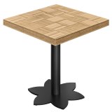 CL | Bistro-pöytä | P: 80 x 80 cm | K 78 cm | Tammi | Jalustat: Musta
