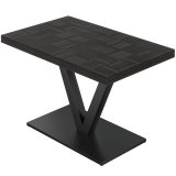 CMV | Bistro Table | W: 120 x 70 cm | H 78 cm | Black | Frame: Black | Frame: 8 x 8 cm