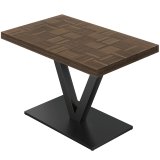 CMV | Bistro Table | Size: 130 x 80 cm | Height: 78 cm | Walnut | Frame: Black | Frame: 6 x 6 cm