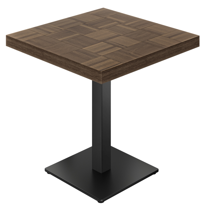 CM | Bistro Tisch | 70 x 70 cm | H 77 cm | Walnuß | Gestell: Schwarz