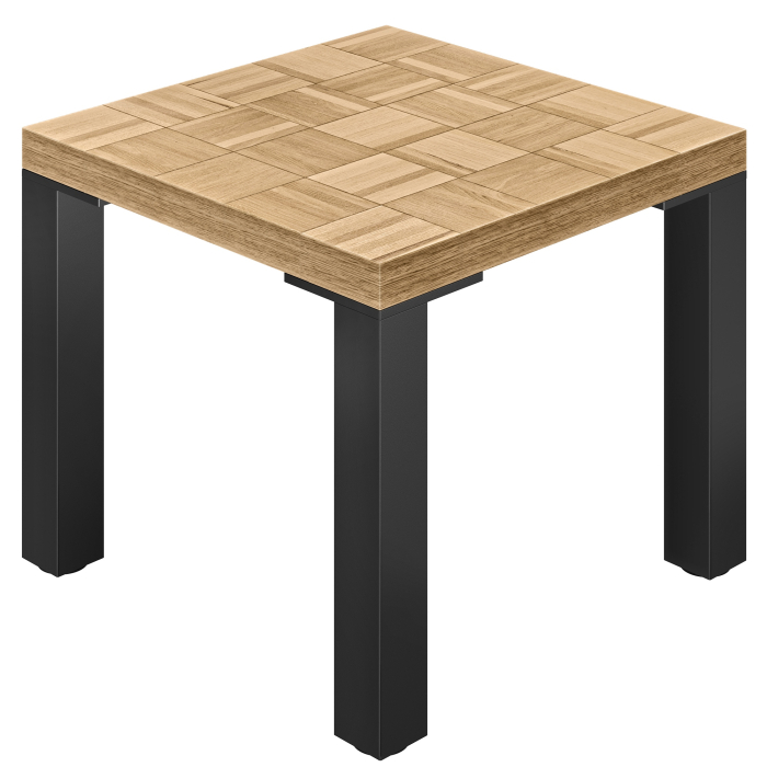 CM | Bistrotafel | B: 80 x 80 cm | H: 78 cm | Eikenhout | Onderstel: Zwart