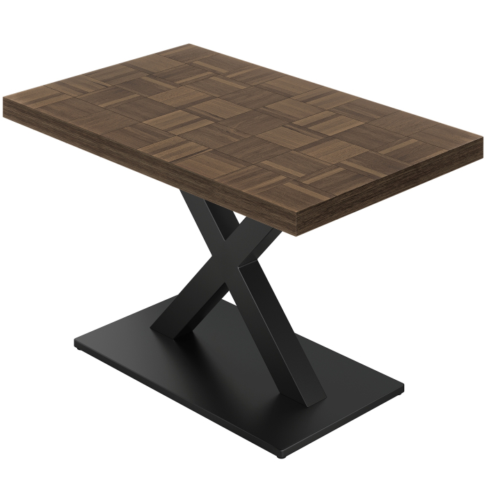 CMX | Bistro-pöytä | K: 120 x 70 cm | K: 78 cm | Walnuși | Jalka: Musta | Jalka: 8 x 8 cm