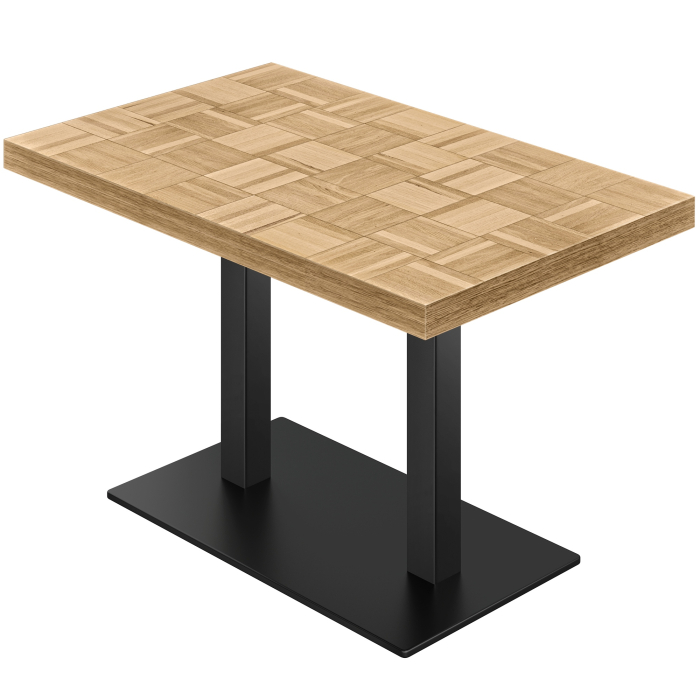 CM | Bistro Tisch | 130 x 80 cm | H 77 cm | Eiche | Gestell: Schwarz