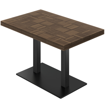 CM | Bistro-pöytä | 130 x 80 cm | K 77 cm | Walnuspuu | Runko: Musta