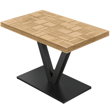 CMV | Bistro Tisch | B:T 130 x 80 cm | H 78 cm | Eiche | Gestell: Schwarz | Gestell: 8 x 8 cm