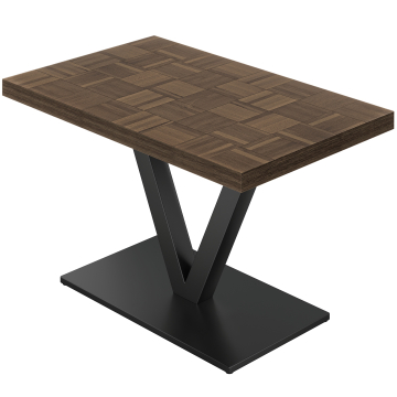 CMV | Bistro Tisch | B:T 130 x 80 cm | H 78 cm | Walnuß | Gestell: Schwarz | Gestell: 8 x 8 cm