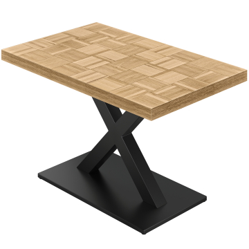 CMX | Bistro-pöytä | T: 130 x 80 cm | K: 78 cm | Saarnipuu | Runko: Musta | Rungon: 8 x 8 cm