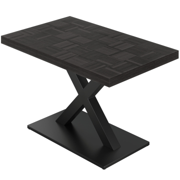 CMX | Bistro-pöytä | B: 130 x 80 cm | K: 78 cm | Musta | Jalka: Musta | Jalka: 8 x 8 cm