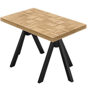 CO | Table de bistrot | L: 130 x 80 cm | H: 78 cm | Chêne | Socle : Noir