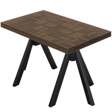 CO | Table de bistro | L: 130 x 80 cm | H 78 cm | Noyer | Support : Noir