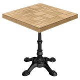 CP | Table de bistrot | L : 70 x 70 cm | H : 78 cm | Chêne | Pied : Noir