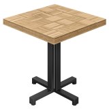 CPA | Tisch de Bistro | L:P 80 x 80 cm | H 78 cm | Chêne | Structure : Noir