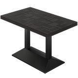 CPL | Tavolo Bistro | L: 120 x P: 70 cm | A: 82 cm | Nero | Struttura: Nero