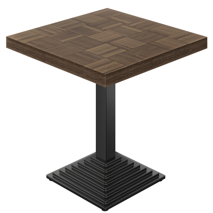 CPY | Bistro Tisch | B:T 80 x 80 cm | H 82 cm | Walnuß | Gestell: Schwarz