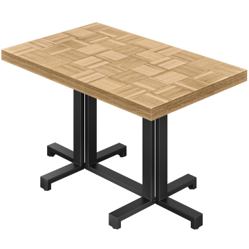 CPA | Mesa de bistró | B: 130 x 80 cm | H: 78 cm | Roble | Marco: Negro