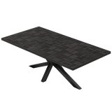CS | Bistro Tafel | 200 x 100 cm | H 78 cm | Zwart | Frame: Zwart
