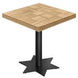CST | Table de bistrot | L:P 70 x 70 cm | H 78 cm | Chêne | Piètement : Noir