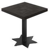 CSTT | Table de bistro | L: 70 x l: 70 cm | H: 78 cm | Noir | Piètement : Noir