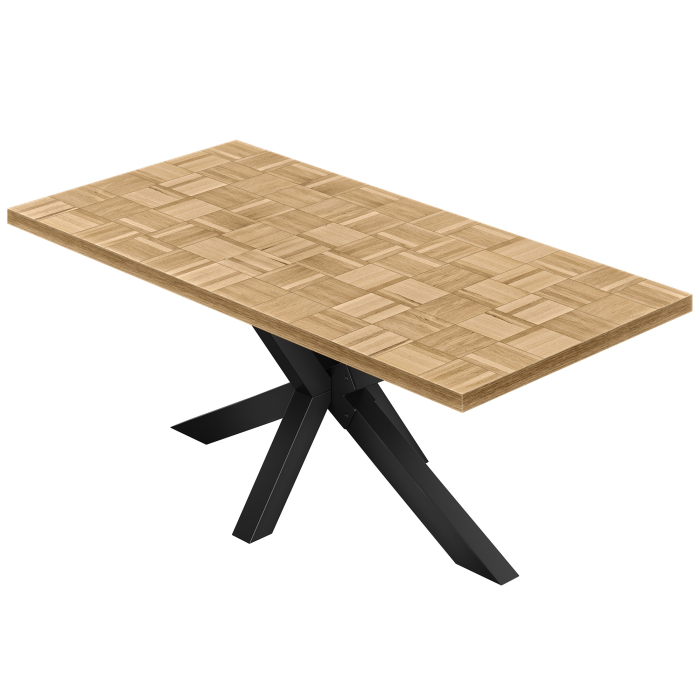 CS | Bistro Tisch | 180 x 90 cm | H 78 cm | Eiche | Gestell: Schwarz