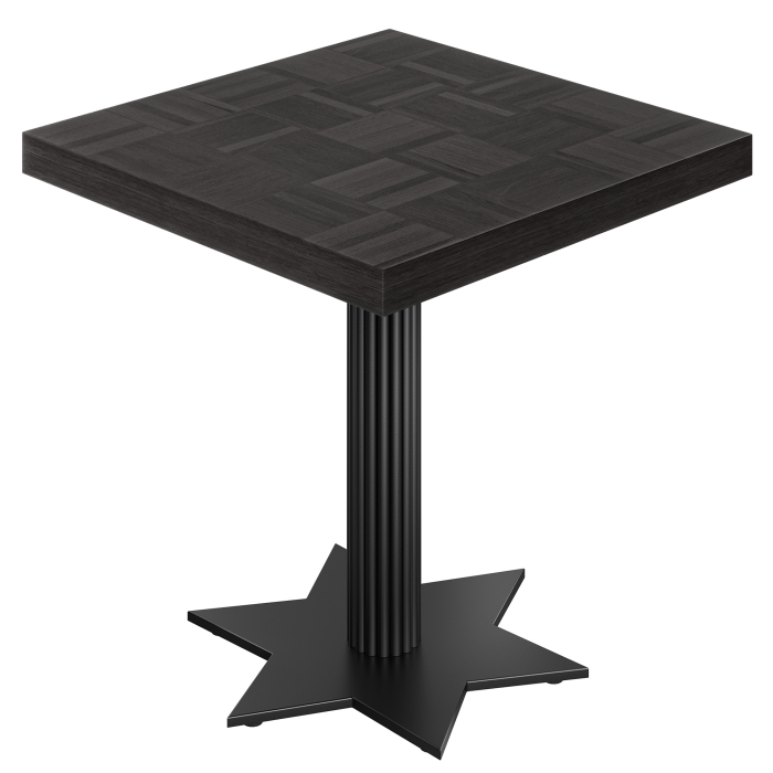 CSTT | Table de bistro | L: 70 x l: 70 cm | H: 78 cm | Noir | Piètement : Noir