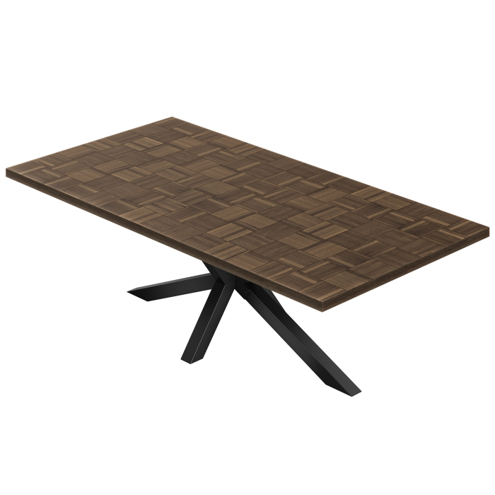 CS | Bistro Tisch | 200 x 100 cm | H 78 cm | Walnuß | Gestell: Schwarz