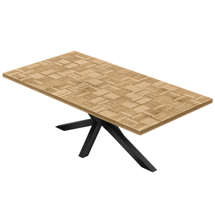 CS | Bistro Tisch | 230 x 110 cm | H 78 cm | Eiche | Gestell: Schwarz