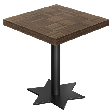 CST | Bistro Tisch | B:T 70 x 70 cm | H 78 cm | Walnuß | Gestell: Schwarz