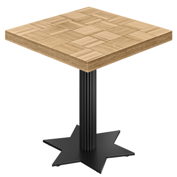 CSTT | Table de bistrot | L:P 80 x 80 cm | H 78 cm | Chêne | Piètement : Noir