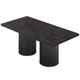 CT | Stół bistro | W:b 180 x 90 cm | H 77 cm | Czarny | Podstawa: Czarna | Ø 50 x 50 cm