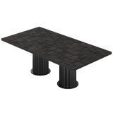 CT | Bistro Tisch | B:T 200 x 100 cm | H 77 cm | Schwarz | Gestell: Schwarz | Ø 50 x 40 cm
