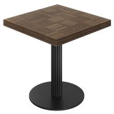 CT | Bistrobord | B: 70 x 70 cm | H 77 cm | Valnöt | Benställning: Svart