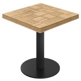 CT | Bistro Tisch | B:T 80 x 80 cm | H 77 cm | Eiche | Gestell: Schwarz