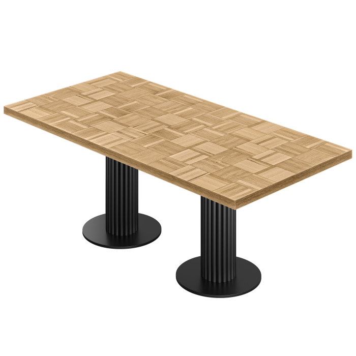 CT | Bistro Tisch | B:T 160 x 90 cm | H 77 cm | Eiche | Gestell: Schwarz | Ø 50 x 20 cm