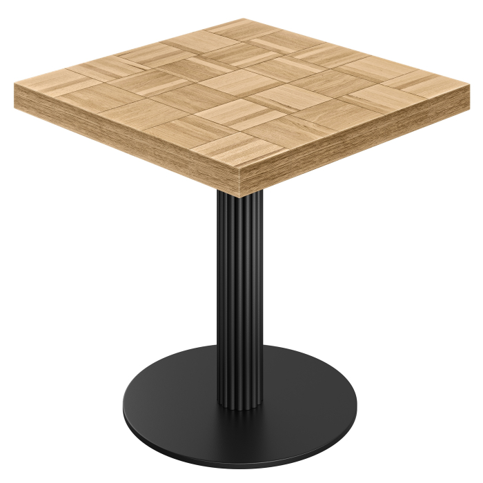 CT | Mesa de bistró | Dimensiones: B: 80 x 80 cm | H: 77 cm | Roble | Estructura: Negro