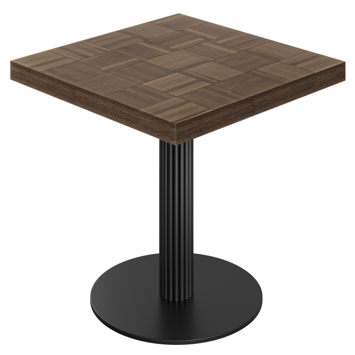 CT | Bistro Bord | B:T 70 x 70 cm | H 77 cm | Valnöt | Ställning: Svart