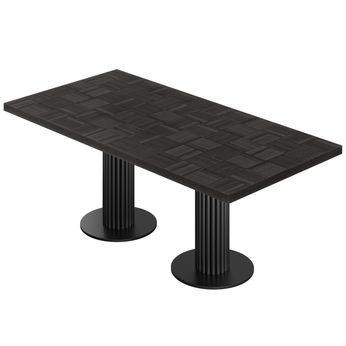 CT | Bistro Tisch | B:T 180 x 90 cm | H 77 cm | Schwarz | Gestell: Schwarz | Ø 50 x 20 cm