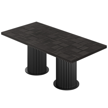 CT | Table de bistrot | L: 160 x 90 cm | H 77 cm | Noir | Structure : Noir | Ø 50 x 40 cm