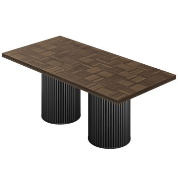 CT | Bistro-pöytä | B: 160 x 90 cm | Korkeus: 77 cm | Saksanpähkinä | Rakenne: Musta | Ø 50 x 50 cm