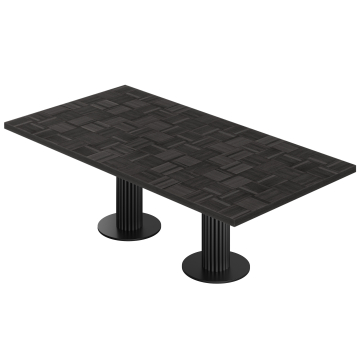 CT | Bistro Tisch | B:T 200 x 100 cm | H 77 cm | Schwarz | Gestell: Schwarz | Ø 50 x 20 cm