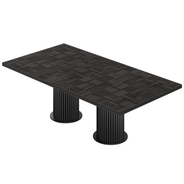 CT | Mesa de bistró | B: T 230 x 110 cm | H 77 cm | Negro | Marco: Negro | Ø 50 x 40 cm
