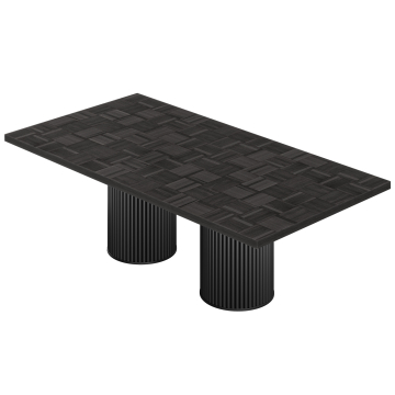 CT | Bistro Tafel | B: 230 x 110 cm | H: 77 cm | Zwart | Frame: Zwart | Ø 50 x 50 cm