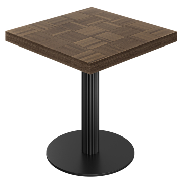 CT | Bistro Bord | B:T 70 x 70 cm | H 77 cm | Valnöt | Ställning: Svart