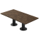 CT | Bistro Tisch | B:T 200 x 100 cm | H 77 cm | Walnuß | Gestell: Schwarz | Ø 50 x 20 cm