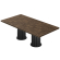 CT | Mesa de bistró | B:T 200 x 100 cm | H 77 cm | Nuez | Estructura: Negro | Diámetro 50 x 40 cm