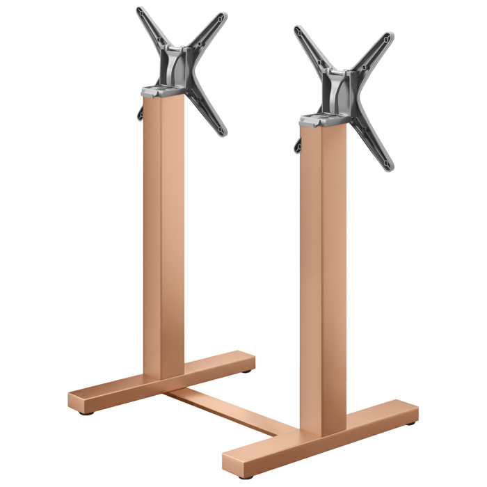 CATANIA | Bistro Doppel Stehtischgestell | Kufper | Höhe: 105 cm | Säule: 8 x 8 cm | Fuß: L 58 cm | Klappbar | + Verbinder