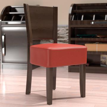 CARLO | Chaise de restaurant | Rouge | Cuir